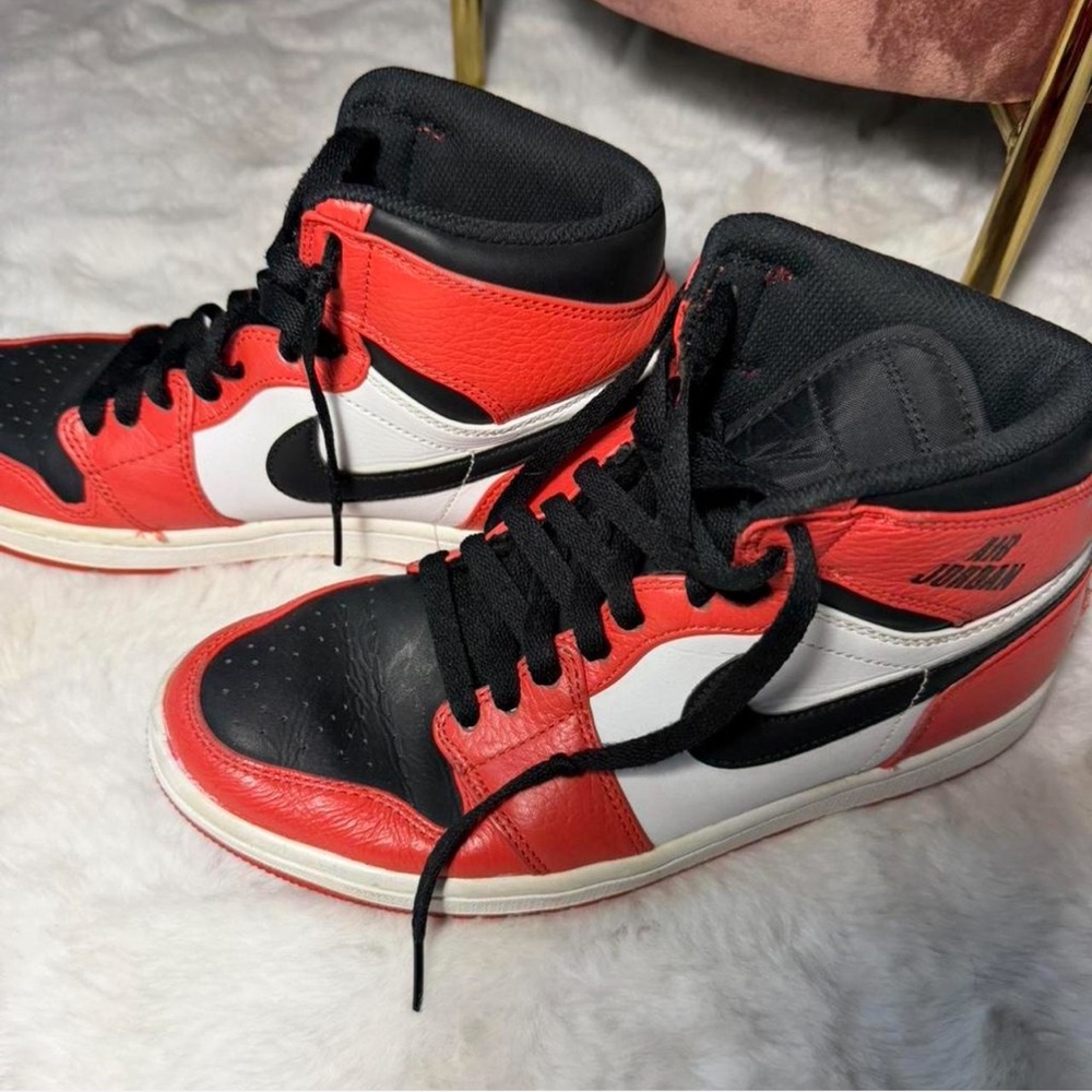 Jordan Women's Sneakers in Red, Black, and White